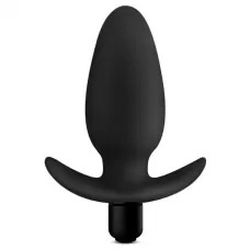 Черная анальная вибропробка Silicone Saddle Plug - 12,1 см черный 