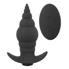 Черная анальная вибропробка RC Butt Plug - 9,6 см черный 