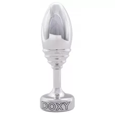 Серебристая анальная втулка Doxy Ribbed Butt Plug - 10,5 см серебристый 