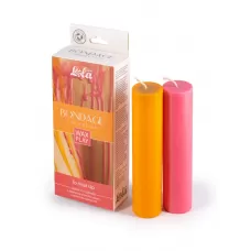 Набор из 2 БДСМ-свечей To Heat Up розовый с оранжевым 