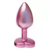 Розовая анальная пробка с кристаллом-сердцем Pearl Pink Plug Small розовый 