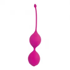 Ярко-розовые двойные вагинальные шарики с хвостиком Cosmo ярко-розовый 