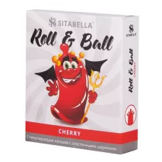 Стимулирующий презерватив-насадка Roll   Ball Cherry прозрачный 