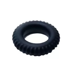 Черное силиконовое эрекционное кольцо-шина Sex Expert черный 