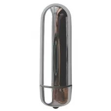 Серебристая гладкая пуля с вибрацией - 6,4 см серебристый 