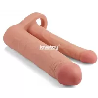 Телесная насадка для двойного проникновения Add 2 Pleasure X Tender Double Penis Sleeve - 20 см телесный 
