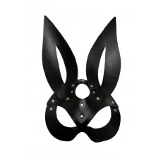 Черная кожаная маска зайки Miss Bunny черный 