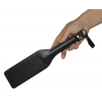 Черная кожаная шлепалка  Новичок  - 30 см черный 