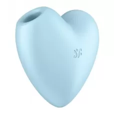 Голубой вибромассажер Cutie Heart с вакуум-волновой стимуляцией голубой 