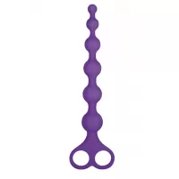 Фиолетовая анальная цепочка 8 Inch Ribbed Silicone Anal Beads - 26 см фиолетовый 