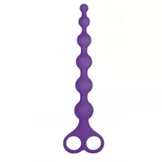Фиолетовая анальная цепочка 8 Inch Ribbed Silicone Anal Beads - 26 см фиолетовый 