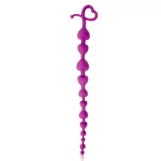 Фиолетовая анальная цепочка с ограничителем - 28 см фиолетовый 