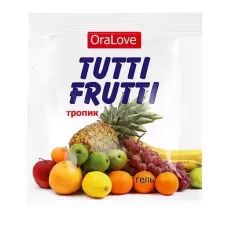 Саше гель-смазки Tutti-frutti со вкусом тропических фруктов - 4 гр  