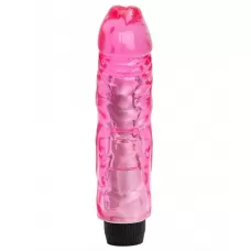 Розовый вибратор-реалистик с венками - 22 см розовый 