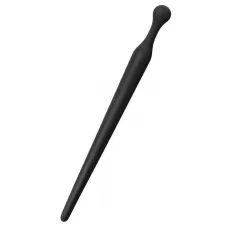 Черный силиконовый уретральный плаг - 10 см черный 