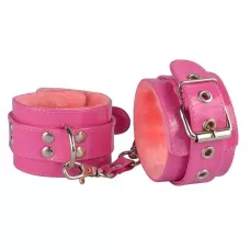 Яркие наручники из искусственной лаковой кожи розового цвета розовый 