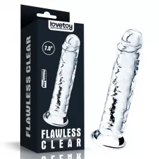 Прозрачный фаллоимитатор на присоске Flawless Clear Dildo - 18 см прозрачный 