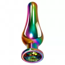 Радужная металлическая пробка Rainbow Metal Plug Medium - 11,1 см разноцветный 