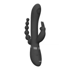 Черный анально-вагинальный вибромассажер Rini - 22,3 см черный 