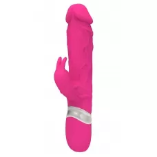 Розовый реалистичный вибратор-кролик - 23 см розовый 