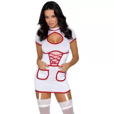 Сексуальный наряд медсестры белый с красным L