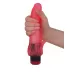 Розовый гелевый вибратор с клиторальными лепестками - 18,5 см розовый 