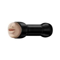 Набор PowerBlow   Feel Stroker Mouth: мастурбатор-ротик и интерактивная насадка телесный с черным 