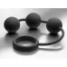 Анальные шарики Silicone Cock Ring with 3 Weighted Balls черный 