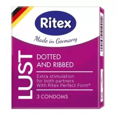Рифленые презервативы RITEX LUST с пупырышками - 3 шт  