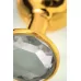Золотистая маленькая анальная втулка с прозрачным кристаллом - 6 см прозрачный 