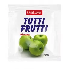 Саше гель-смазки Tutti-frutti с яблочным вкусом - 4 гр  