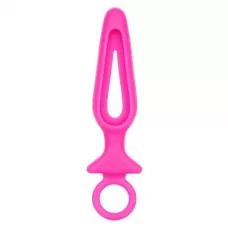 Розовая силиконовая пробка с прорезью Silicone Groove Probe - 10,25 см розовый 