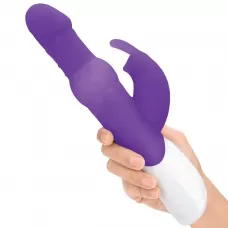 Фиолетовый вибратор с вращающимися шариками - 26,3 см фиолетовый 