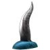 Черно-голубой фаллоимитатор  Дельфин small  - 25 см черный с голубым 