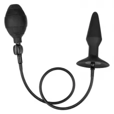 Расширяющаяся анальная пробка со съемным шлангом Medium Silicone Inflatable Plug - 10,75 см черный 