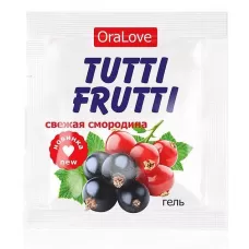 Гель-смазка Tutti-frutti со вкусом смородины - 4 гр  