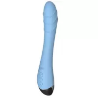 Голубой изогнутый вибратор Altas - 21 см голубой 