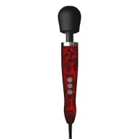 Красно-черный жезловый вибратор Doxy Die Cast с розами красный с черным 