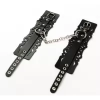 Узорчатые кожаные оковы с регулируемыми ремешками черный 