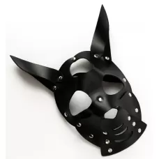 Черная маска  Собака  с ушками черный 