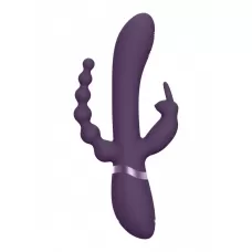 Фиолетовый анально-вагинальный вибромассажер Rini - 22,3 см фиолетовый 