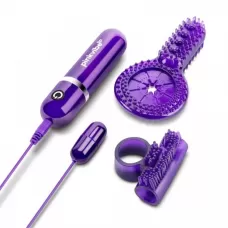 Набор из 2 фиолетовых эрекционных колец с вибрацией фиолетовый 