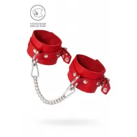 Красные мягкие кожаные оковы с люверсами красный 