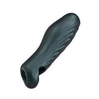 Серая силиконовая насадка на пенис с подхватом Manwan Ryzer серый 