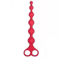 Красная анальная цепочка Ribbed Silicone Anal Beads - 26 см красный 