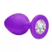 Средняя фиолетовая анальная пробка Emotions Cutie Medium с прозрачным кристаллом - 8,5 см прозрачный 
