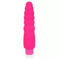 Розовый силиконовый вибратор Cosmo - 15 см розовый 
