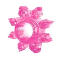 Розовое эрекционное кольцо Cockring star розовый 