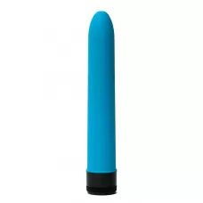 Голубой гладкий вибратор с силиконовым напылением - 17,5 см голубой 