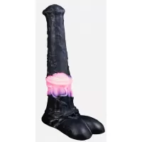 Черно-розовый фаллоимитатор  Мустанг large+  - 52 см черный с розовым 